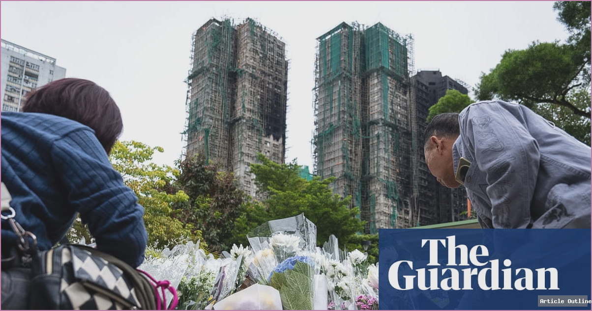 Mourners at Wang Fuk Court fire memorial in Hong Kong