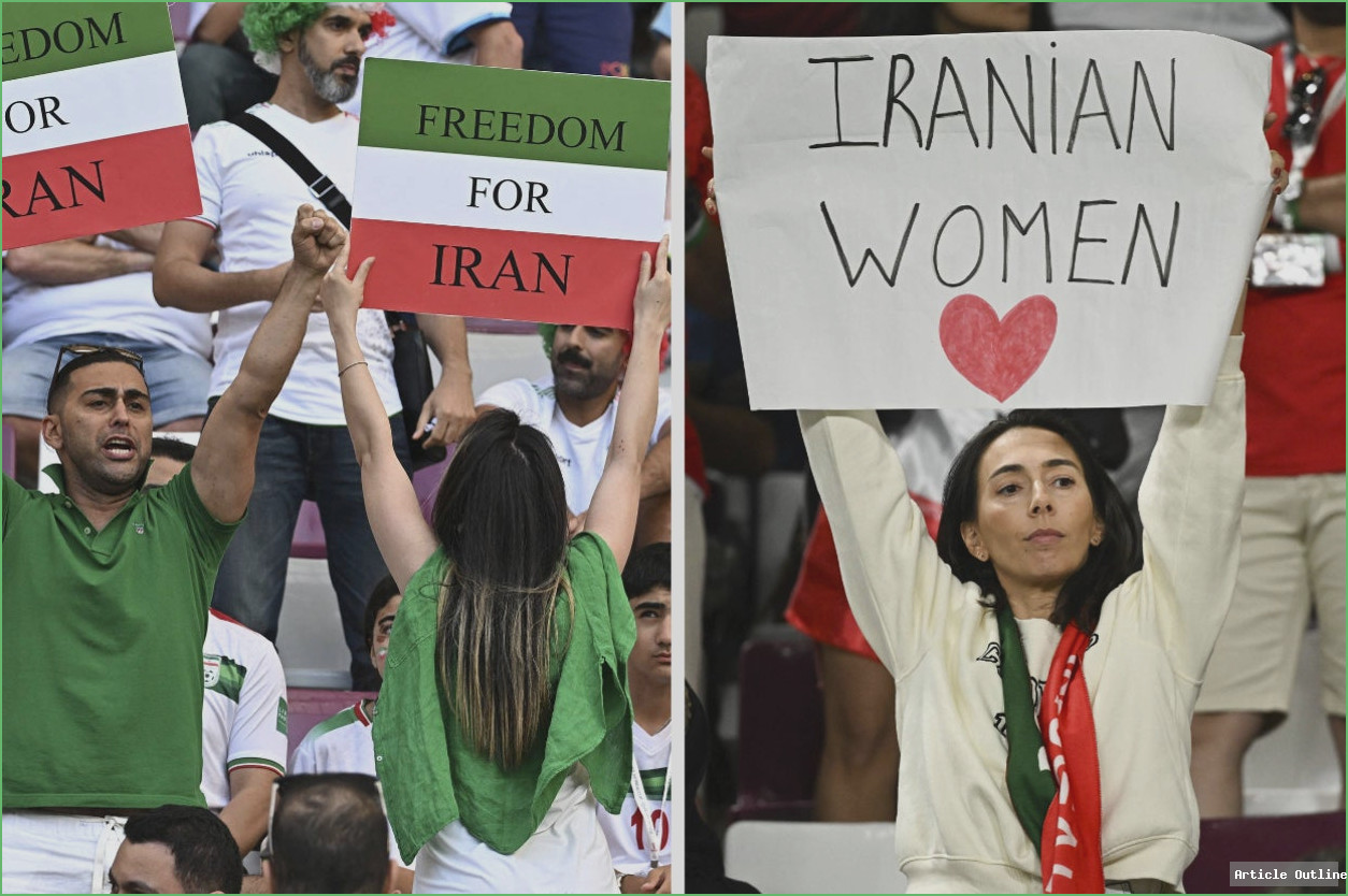 Iranian fans protest at World Cup during anthem