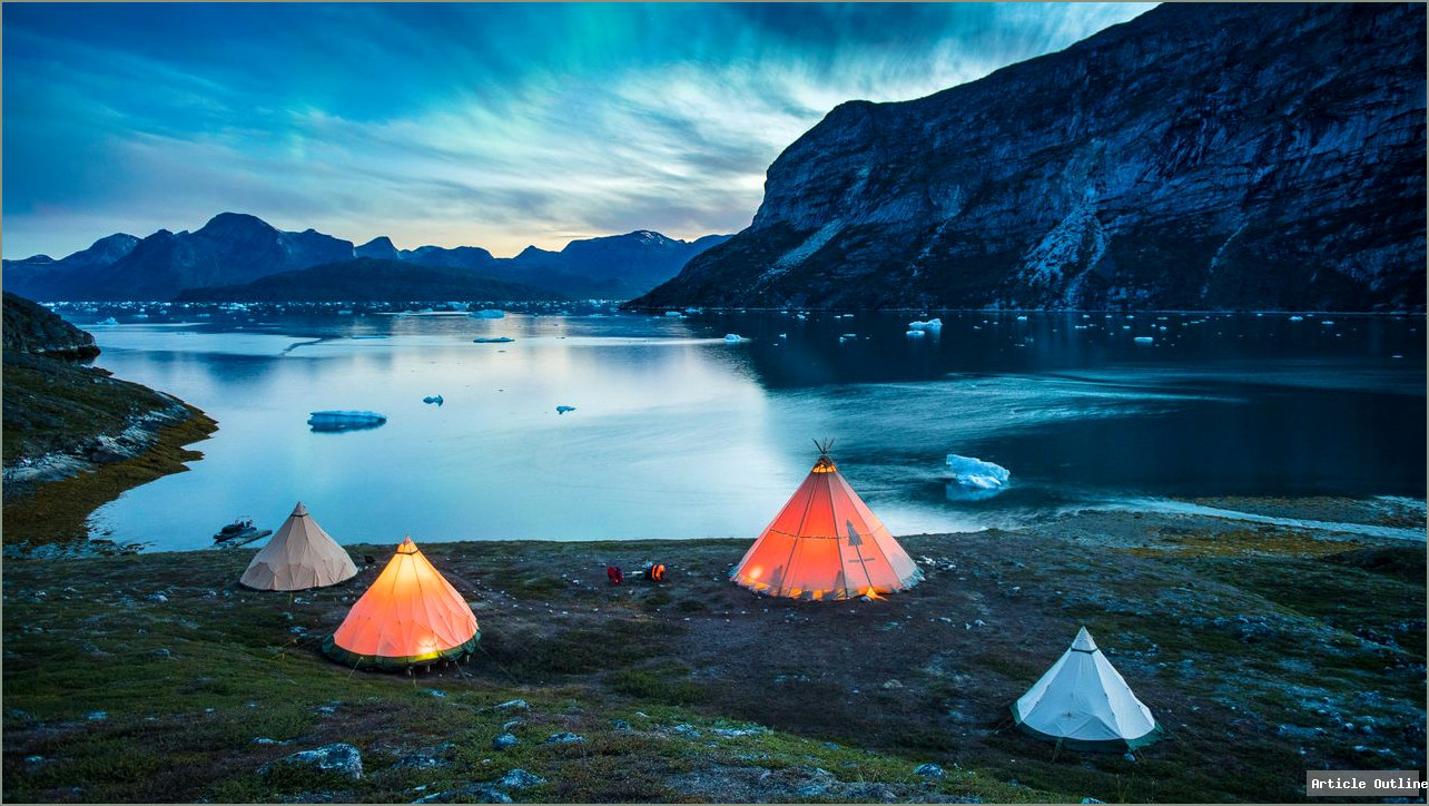 Luxury wilderness camping in Greenland with Nomad Greenland tents by the fjord