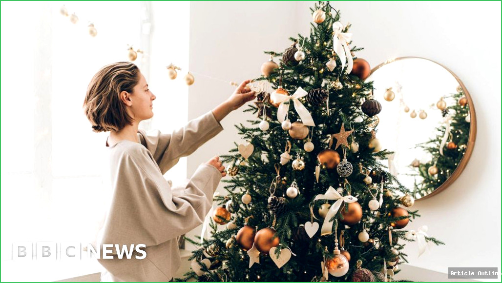 Beautifully decorated Christmas tree with ornaments and lights