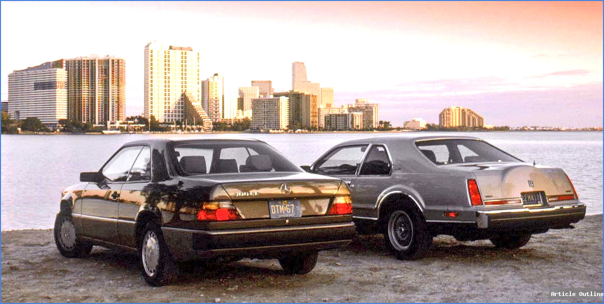 1988 luxury coupes: Acura, BMW, Lincoln, Mercedes