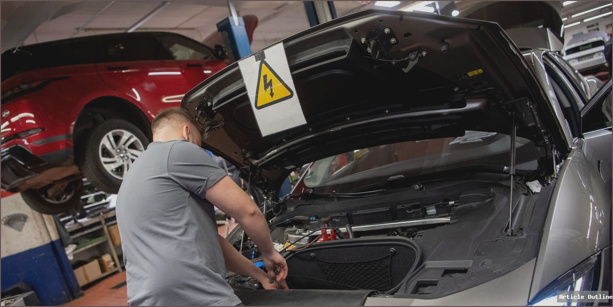 Close-up of an EV being serviced
