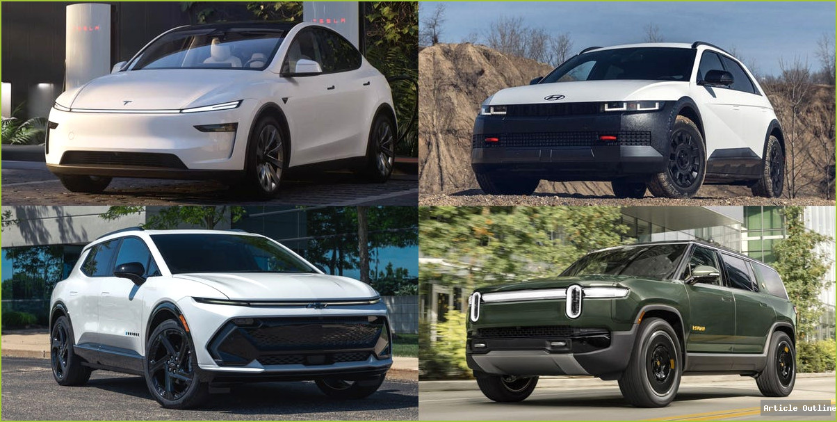 A collage of electric vehicles from various automakers in the United States