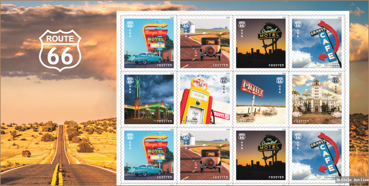 USPS Route 66 Centennial Stamps