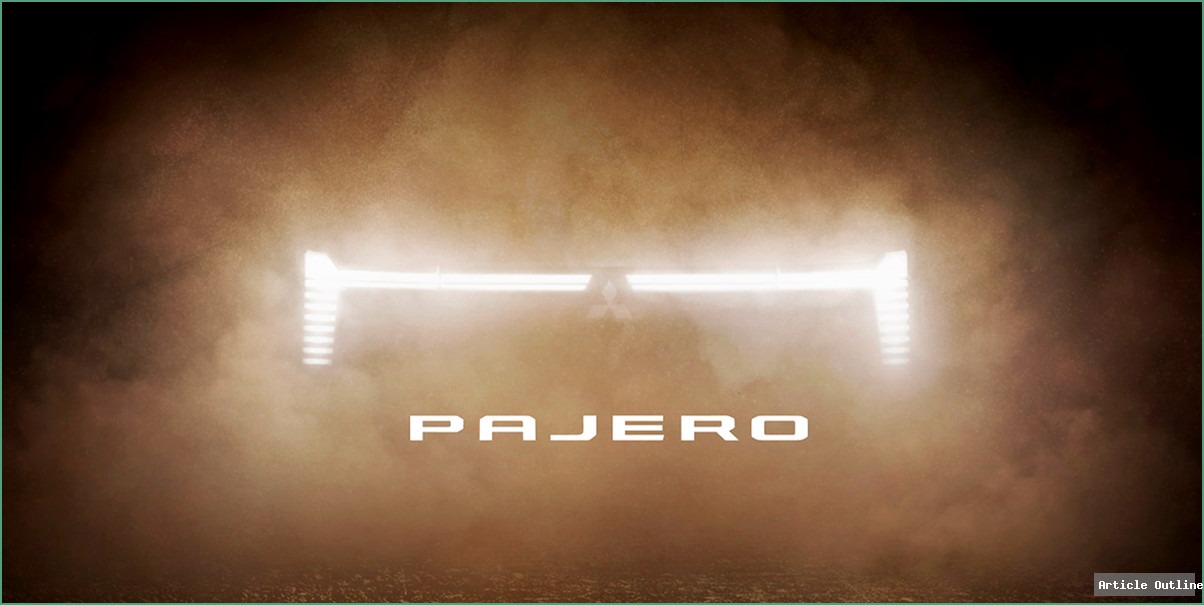 Teaser image of the new Mitsubishi Pajero SUV