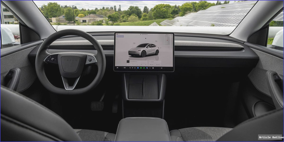 2026 Tesla Model Y Interior dashboard and touchscreen