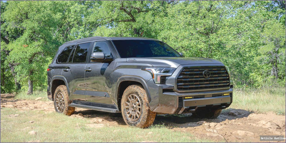 2027 Toyota Sequoia Trailhunter exterior front angle