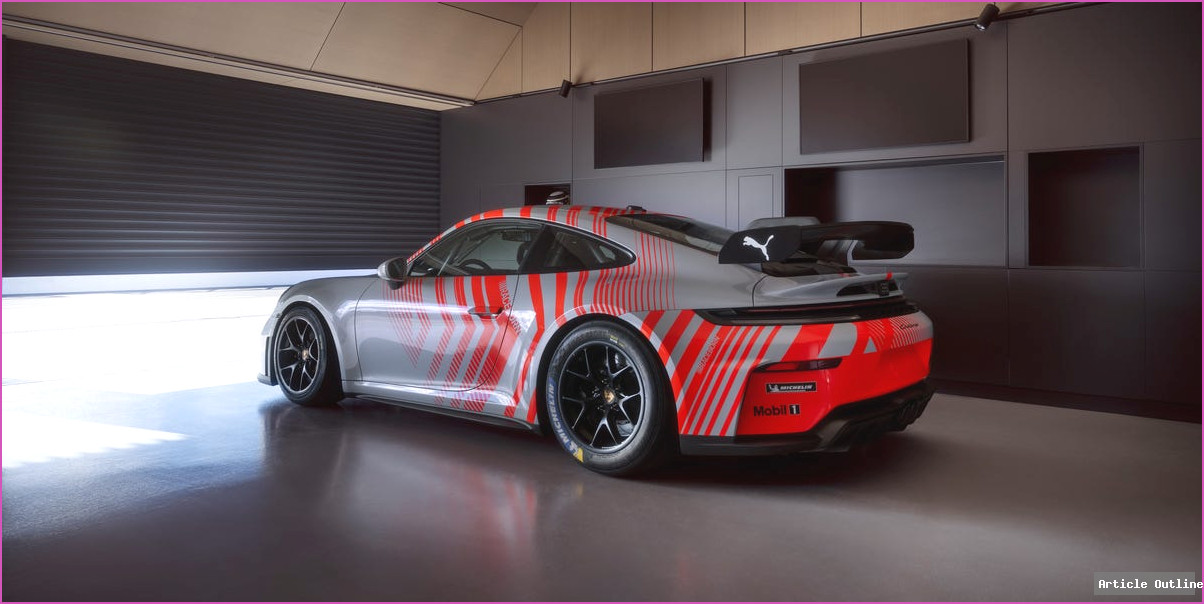 Porsche 911 Challenge race car front view
