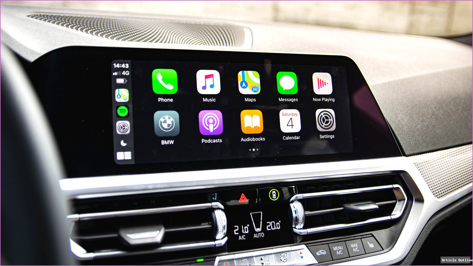 Car infotainment system showing CarPlay interface