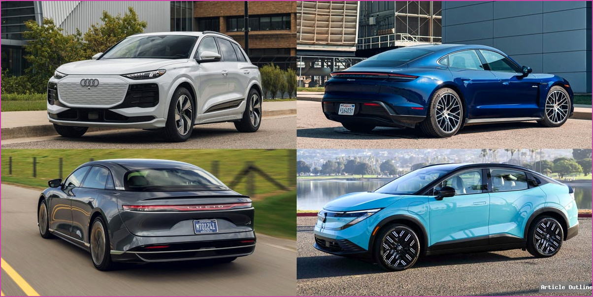 A lineup of new 2027 electric vehicles